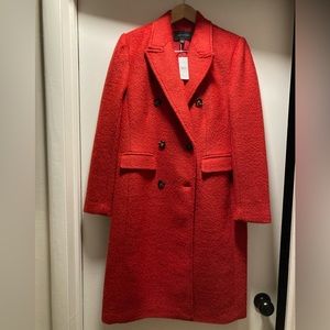 NWT Ann Taylor red boucle coat